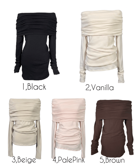 【Basic Collection】2wayオフショルダーチュニック / 2way Off-Shoulder Tunic