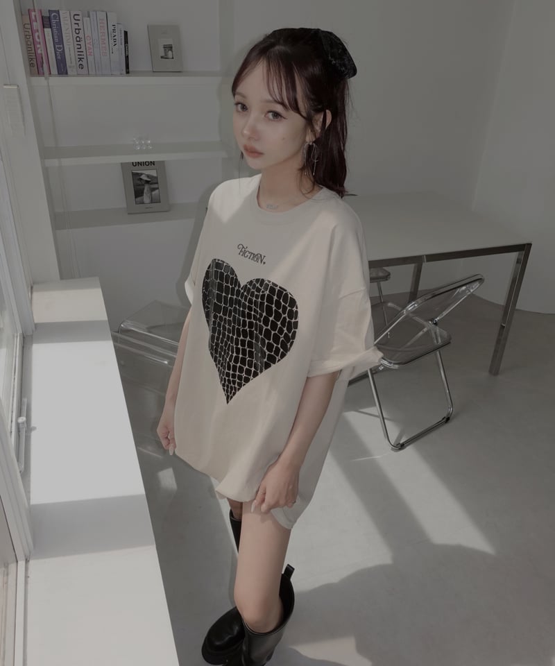 fiction tokyo クロコハートTシャツ