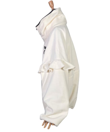 【Gray】ダブルジップフリルフリース /Double Zip Frill Fleece