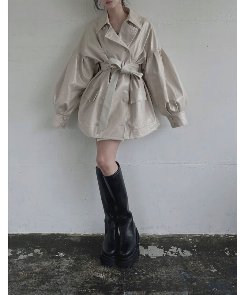 ボリュームスリーブエナメルジャケット / Volume Sleeves Enamel Jack 