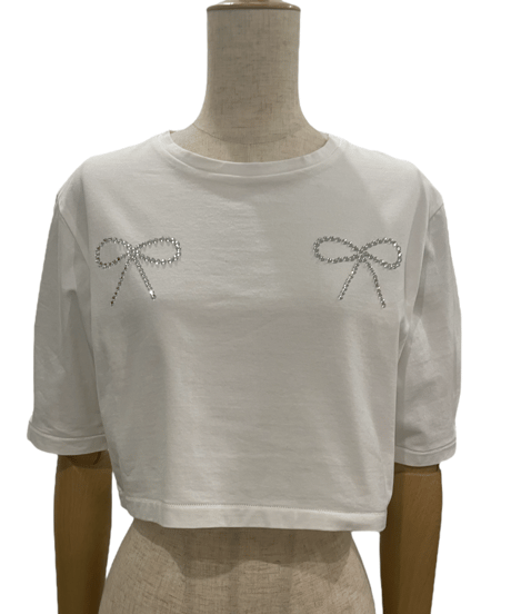 ビジューリボンTシャツ / Bijou Ribbon T