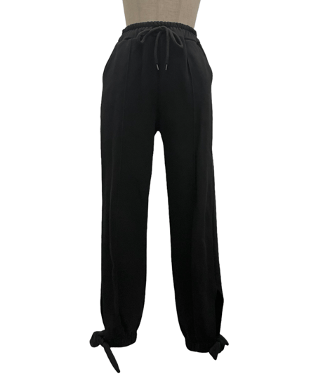 センターシームサイドリボンジョガーパンツ / Center Seam Cropped Side Ribbon Jogger Pants