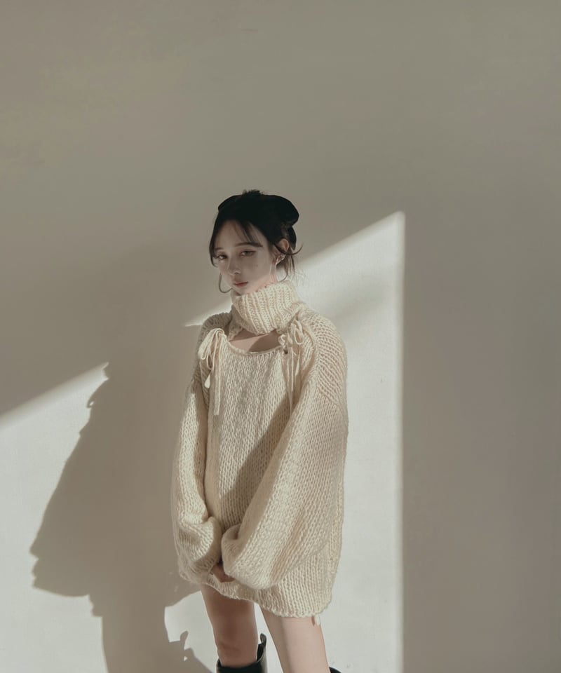 ハンドニッティングリボントップ / Hand Knitting Ribbon Top ハンドニッティングリボントップ / Hand Knitting Ribbon Top