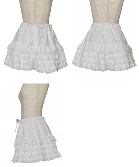 コットンレースフリルフリルショートパンツ / Cotton Lace Frill Frill Short Pants