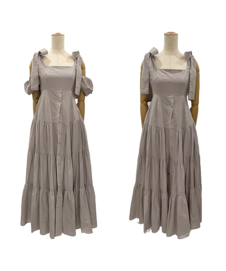 ショルダーリボンサマーロングドレス / Shoulder Ribbon Summer Long Dress