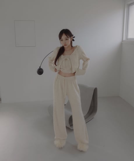 フロントリボンカーディガン(キャミソール付) / Front Ribbon Cardigan (+Camisole)