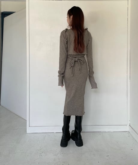 2サイドポケット バックオープンスリットニットワンピース / 2Pockets Back Open Slit Knit One-Piece