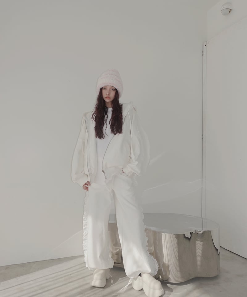 fiction tokyo スウェットフレアパンツ フリルスウェットパンツ /Frill Sweat Pants | FICTION TOKYO