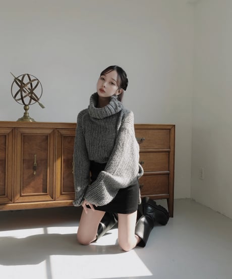 バックリボンローゲージニット /Back Ribbon Low Gauge Knit