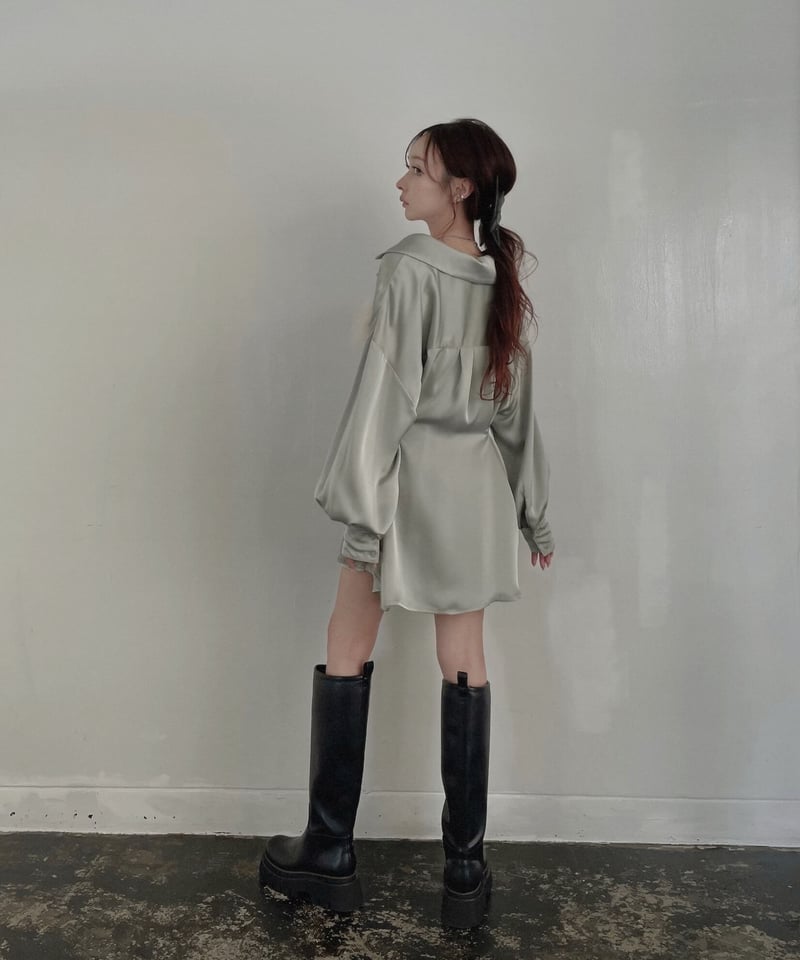 フェザーポケットサテンシャツ / Feather Pocket Satin Shirts | 