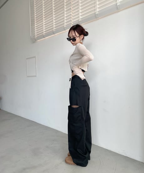 フリルヘムクロップドシアーカーディガン (ベアトップセット)/Frill Hem Cropped Sheer Cardigan(+Bare Top))