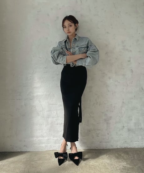 ベルトスリットニットスカート / Belted Slit Knit Skirt