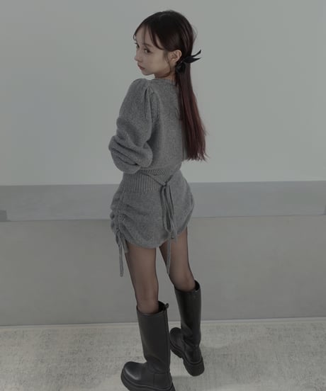 サイドリボンニットショートパンツ /Side Ribbon Knit Short Pants