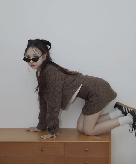［Brown］ツイードジャケット/ Tweed Jacket