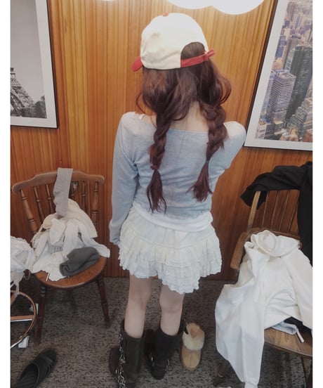 フリルヘムリボンカーディガン(リボンキャミセット) / Frill Hem Ribbon Cardigan(+Ribbon Camisole)