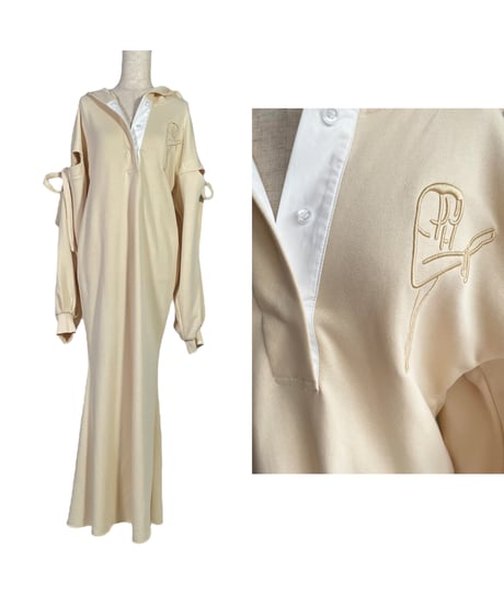 ラガースウェットフードワンピース/Rugger Collar Sweat Hoodie Dress