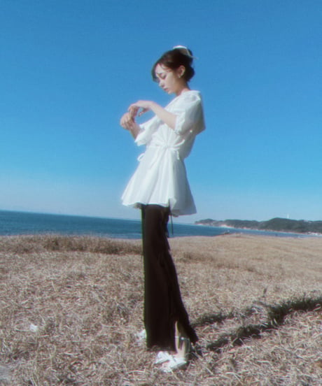サイドリボンシアーフレアパンツ / Side Ribbon Sheer Flare Pants