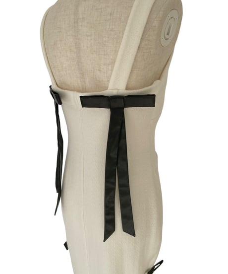 レザーリボンスリットワンピース / Faux Leather ribbon Slit One-Piece