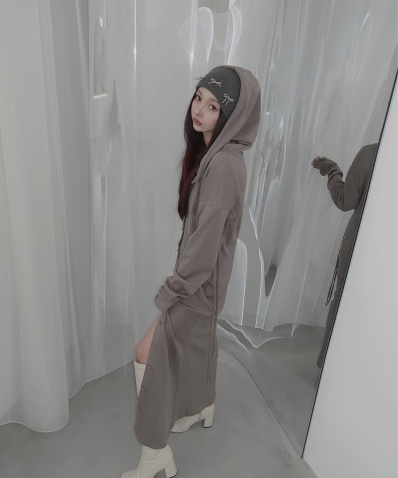 フードロングワンピース/Hooded Long One-Piece | FICTION TOK