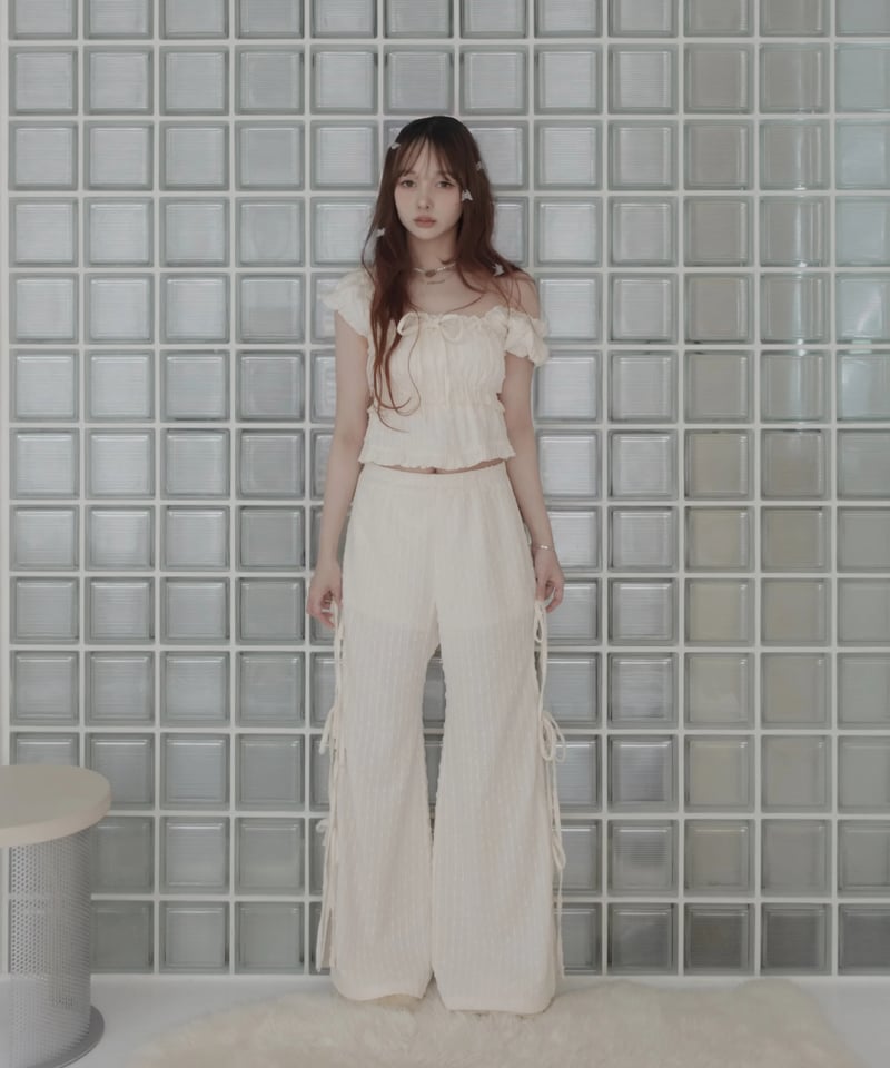 ルーズフィットリボンフレアパンツ/ Loose Fit Ribbon Flare Pants