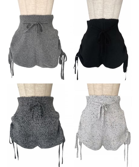 サイドリボンニットショートパンツ /Side Ribbon Knit Short Pants