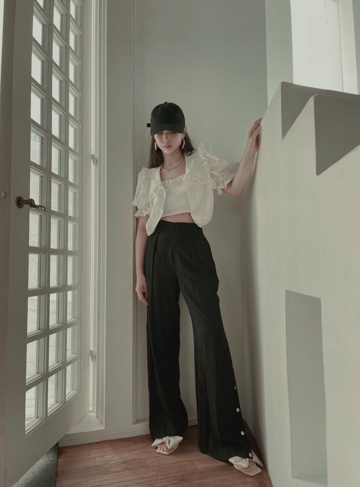 2Wayビッグカラーブラウス 2way Big Collar Blouse | FICTIO 2Wayビッグカラーブラウス 2way Big Collar Blouse | FICTIO