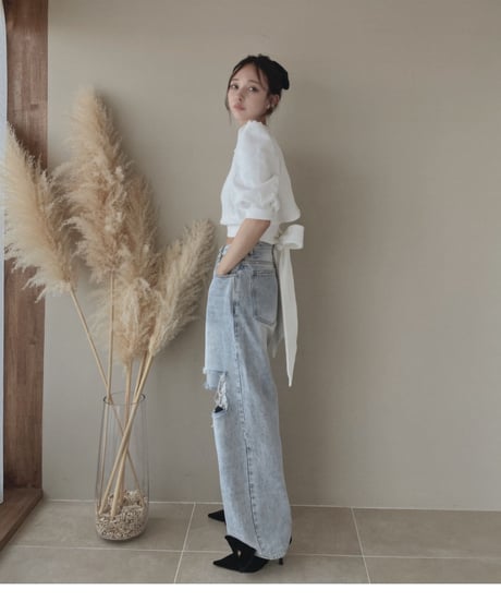 バックリボントップス / Back Ribbon Tops