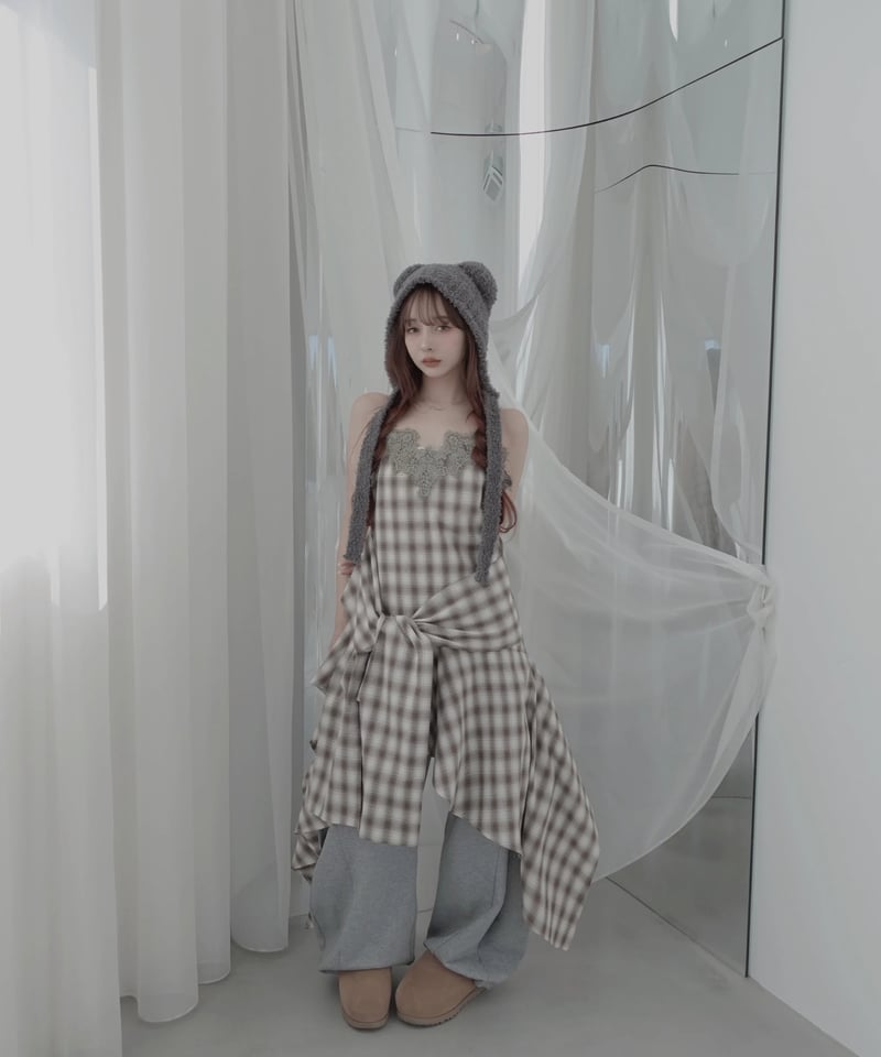 Mocha】レイヤードチェックワンピース / Layered Check Dress | F