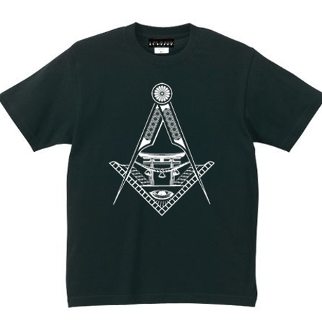 YAMATERAS / 鳥居ロゴ Tシャツ 7.1oz スーパーヘヴィウェイト仕様　黒