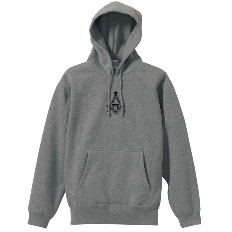 煙蛙] 背面プリント パーカー 紺 / 白 / 黒 / 灰色 | - YAMATERAS -