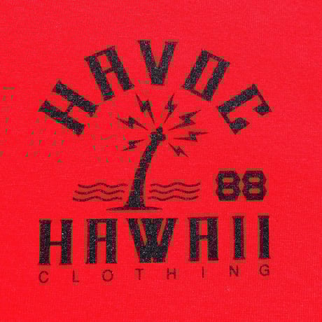 HAVOC HAWAII CLOTHING      HAVOC CITY T-shirts　レッド/ブラック
