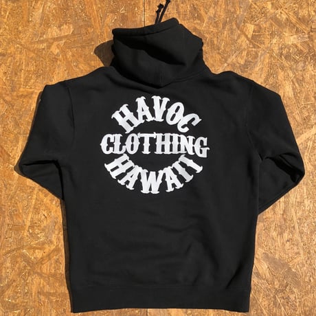 HAVOC HAWAII CLOTHING   パーカー　ブラック/ホワイト