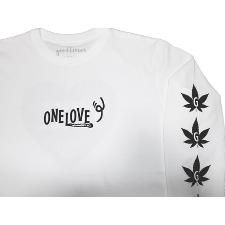 GOODTIMES ORIGINALS   ONE LOVE   ロングスリーブシャツ　ホワイト／ブラック
