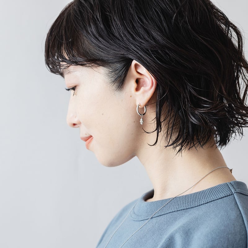SSP815:シルバービーズフープピアス / Silver beads hoop Pier...