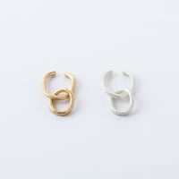 NAE019 ：リング付きツチメイヤカフ /  Brass Hammered finish Ear cuff with a ring