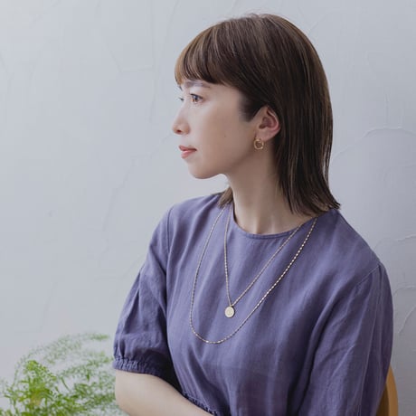 NSN051：ボタニカルプレートネックレス/  Botanical plate Necklace