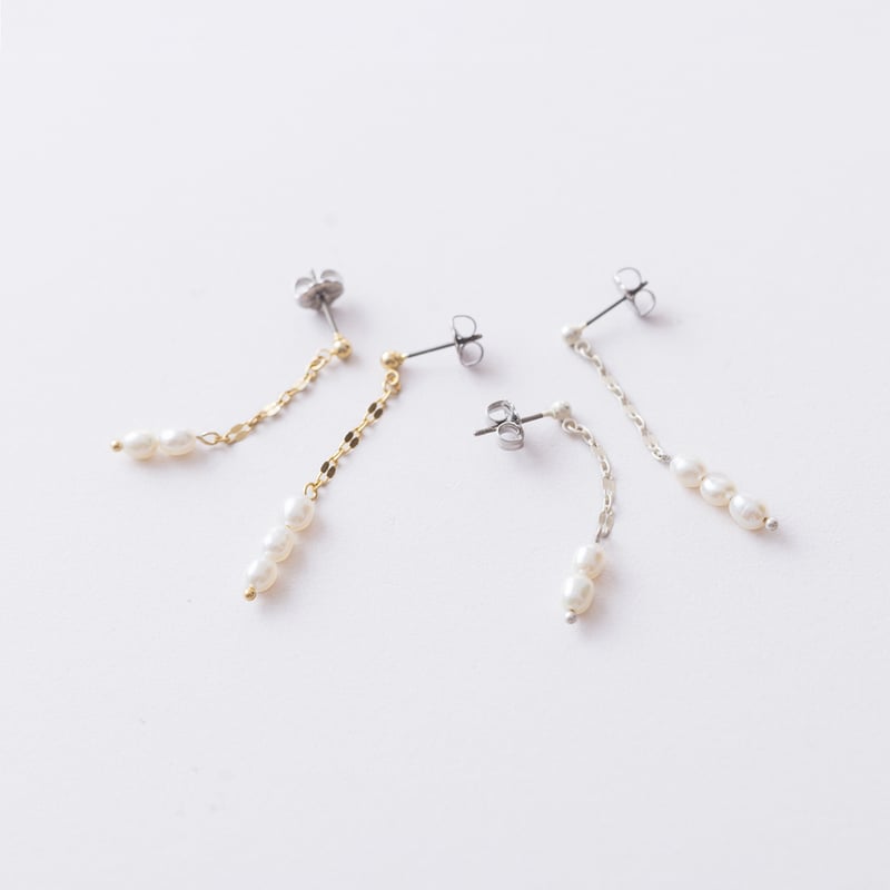 ご検討中／春のおとずれ・・・淡水パール チェーンピアス - アクセサリー