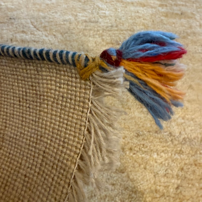 No.33】極厚ランナーサイズギャッベ｜201cm×57cm｜羊そのままの“白”を