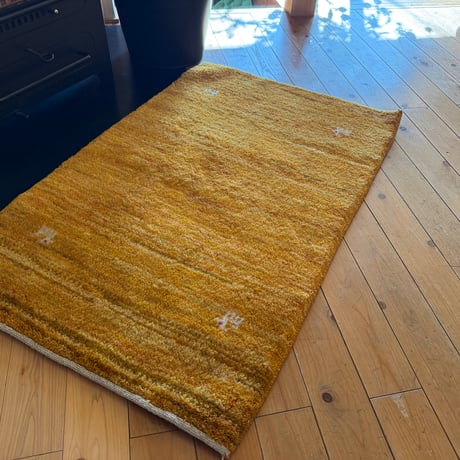 【No.41】黄金色ギャッベ 122×83cm｜シラーズ・カシュガイ族｜草木染め・手紡ぎ・手織り