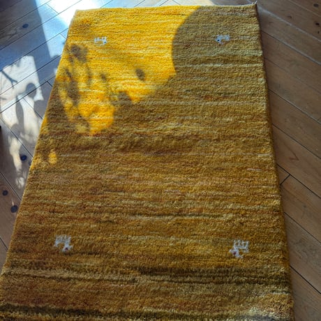 【No.41】黄金色ギャッベ 122×83cm｜シラーズ・カシュガイ族｜草木染め・手紡ぎ・手織り