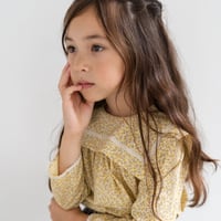 【即納】flare collar blouse : charme citron yellow