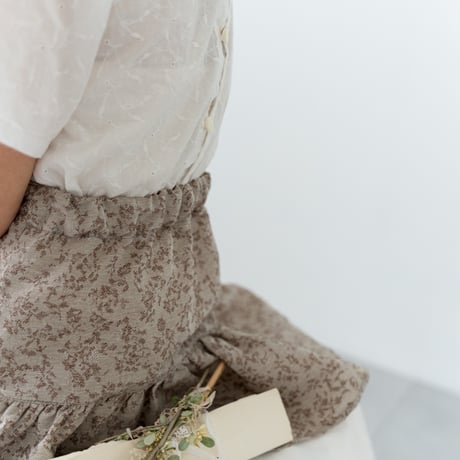 gather skirt : flower jacquard
