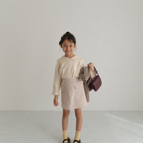 【order】 pocket skirt : cream pink