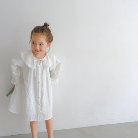 10-11 AW 〈09〉/ frilly collar onepiece : off-white
