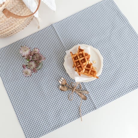 【order】place mat : blue gingham check