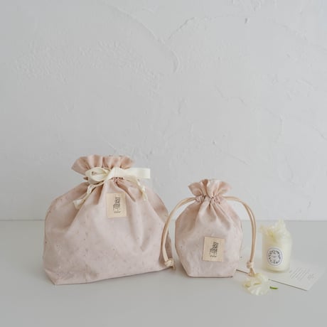 【order】petit flower lace : smoky pink / lesson bag : lunch pouch : cop pouch