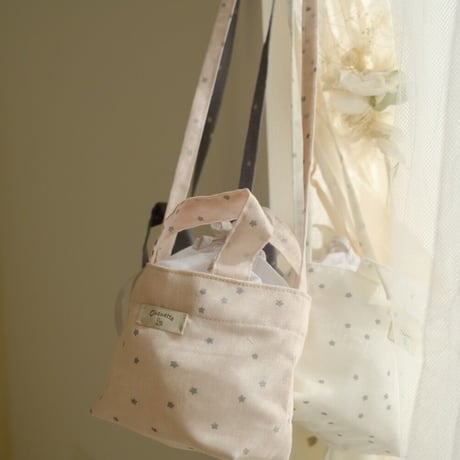 star print kids pochette : white /grayish pink /charcoal gray No.21-27
