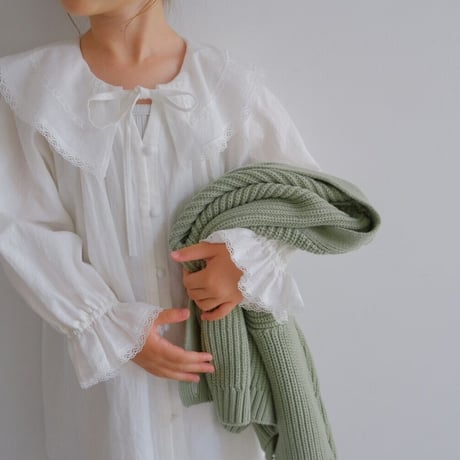 10-11 AW 〈09〉/ frilly collar onepiece : off-white