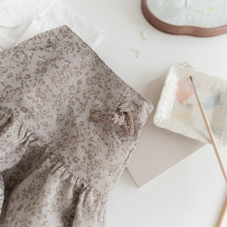gather skirt : flower jacquard