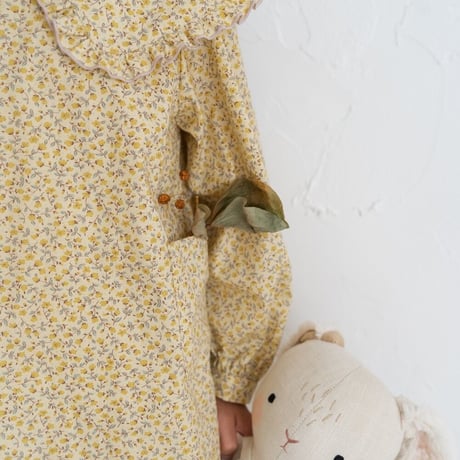 【即納】frill big collar dress ： charme citron yellow